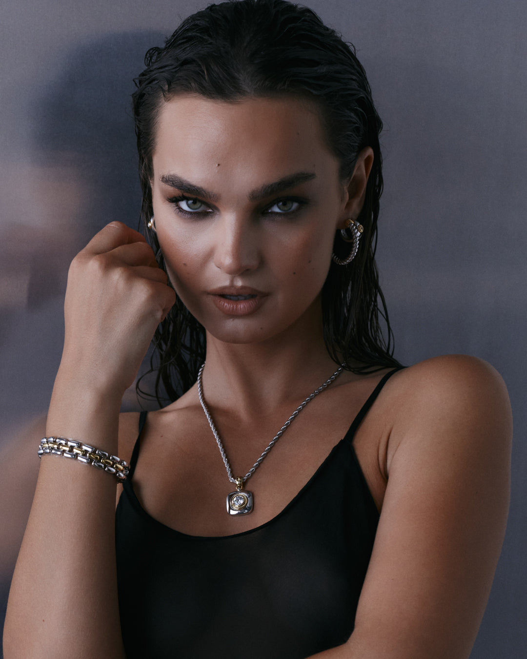 Pulseira Noir Elos - Prata | SILLENE