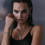 Pulseira Noir Elos - Prata | SILLENE