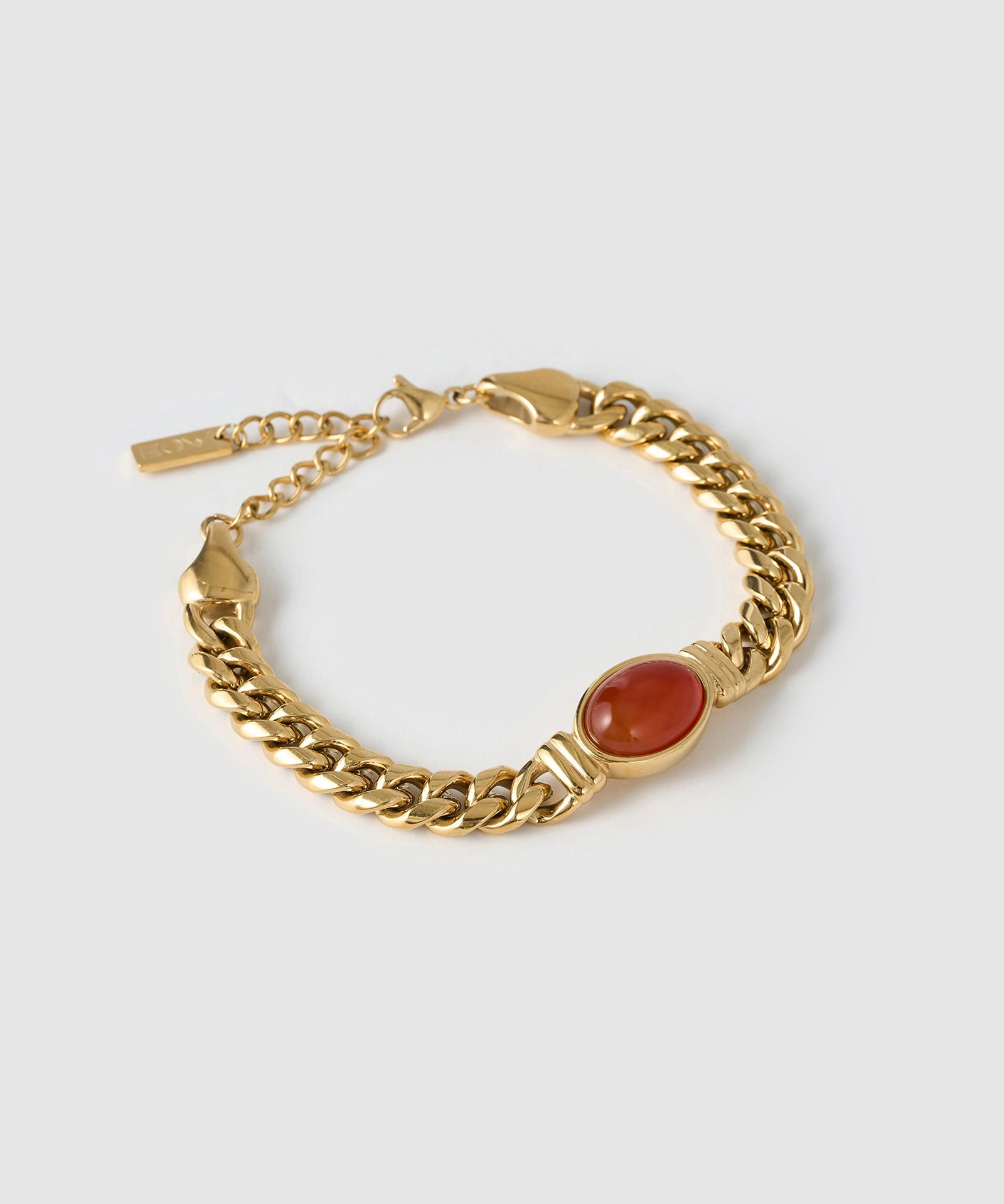 Pulseira Odette Ágata Vermelha - Ouro 18K | SILLENE