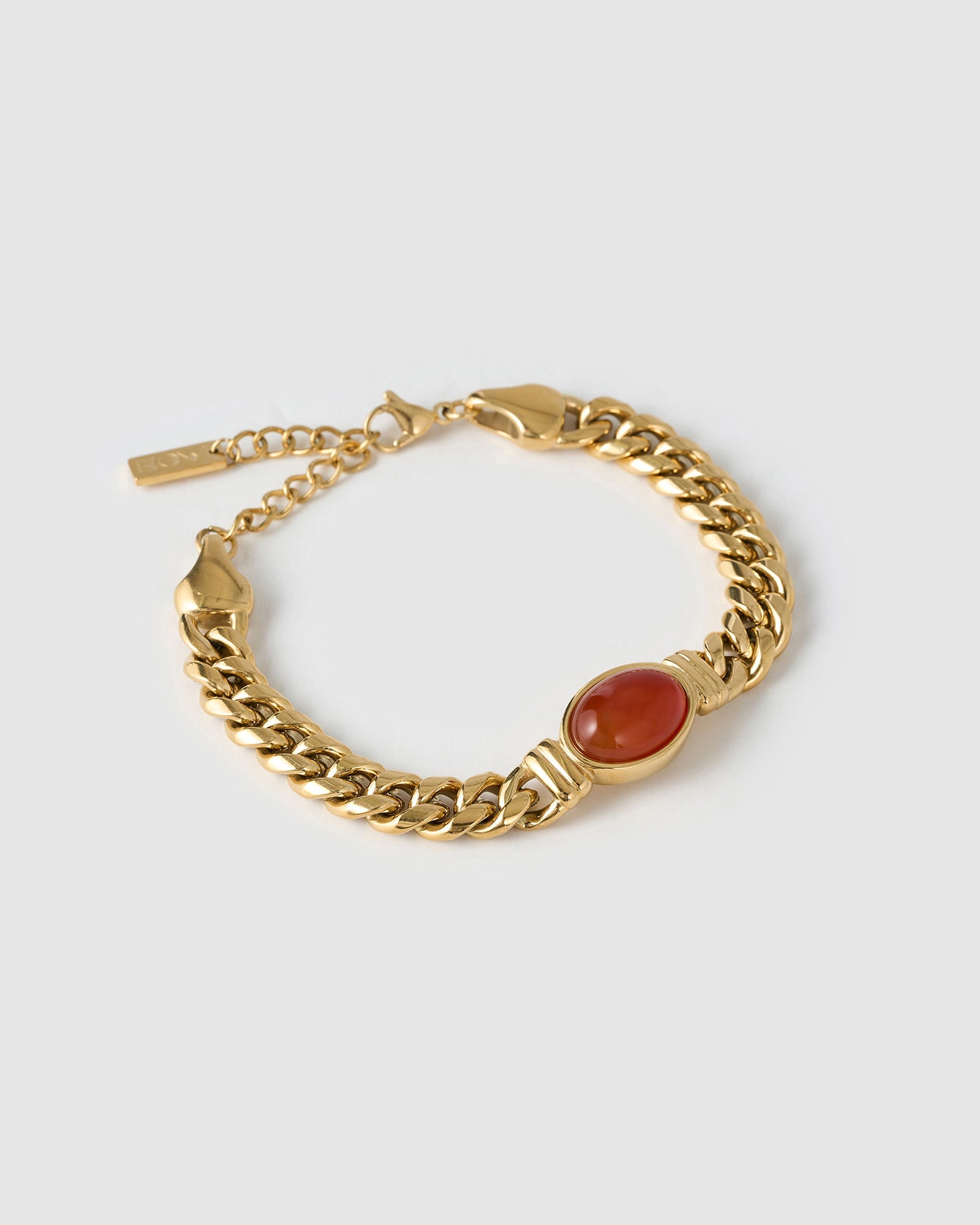 Pulseira Odette Ágata Vermelha - Ouro 18K | SILLENE