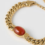 Pulseira Odette Ágata Vermelha - Ouro 18K | SILLENE