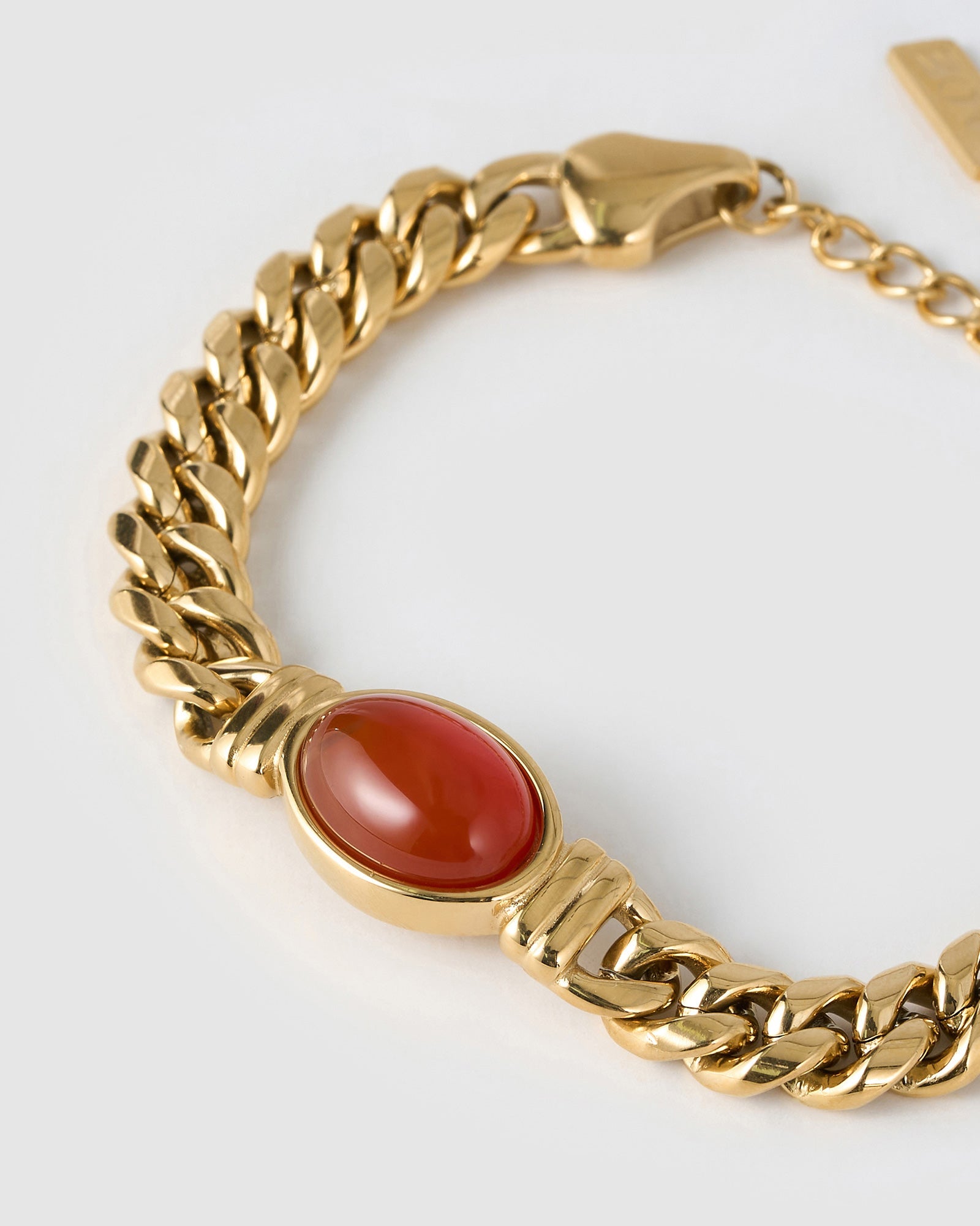Pulseira Odette Ágata Vermelha - Ouro 18K | SILLENE