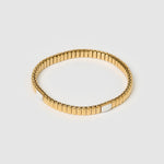 Pulseira Ônix Branco Bicolor - Ouro e Prata | SILLENE