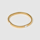Pulseira Ônix Branco Bicolor - Ouro e Prata | SILLENE