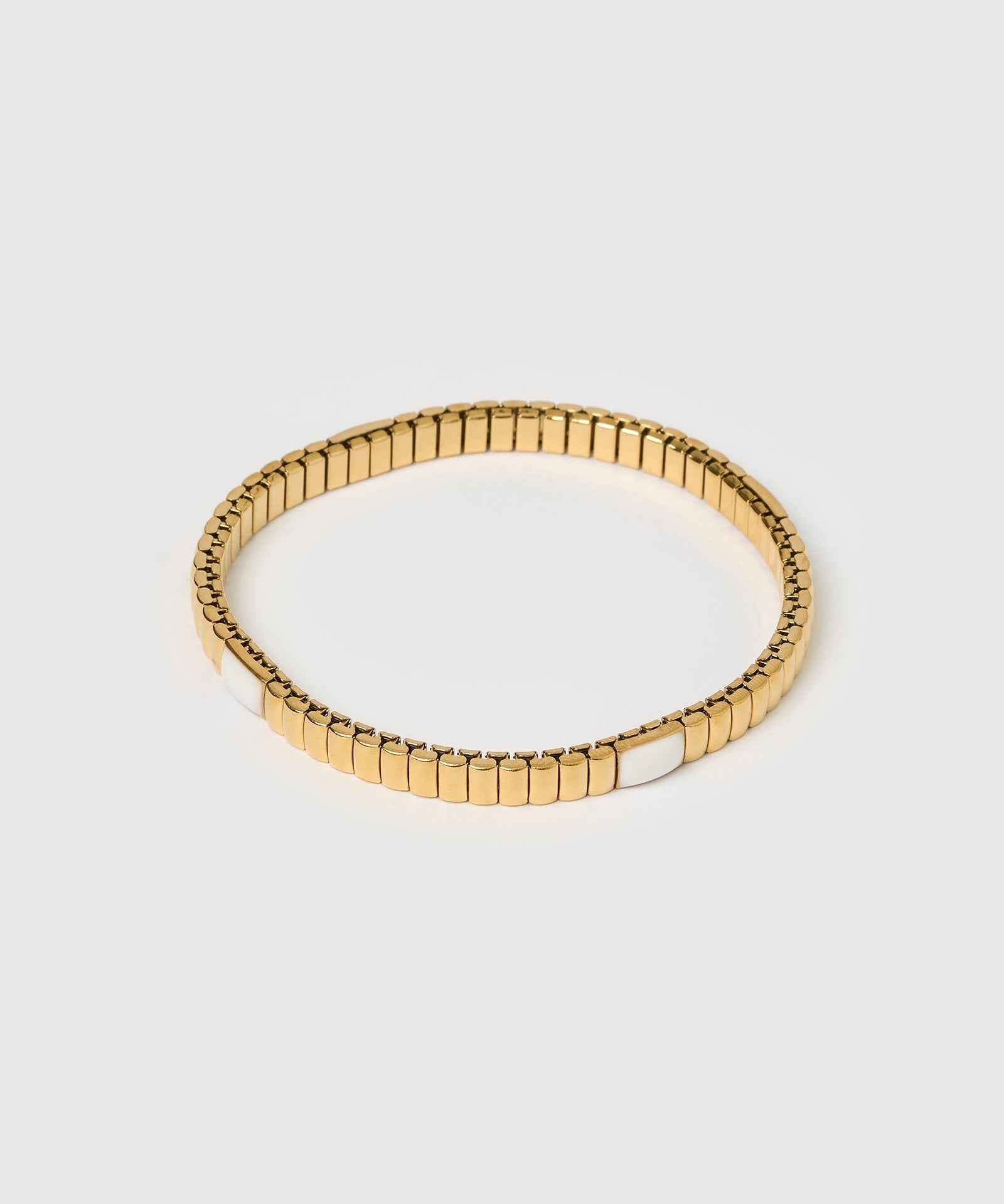 Pulseira Ônix Branco Bicolor - Ouro e Prata | SILLENE
