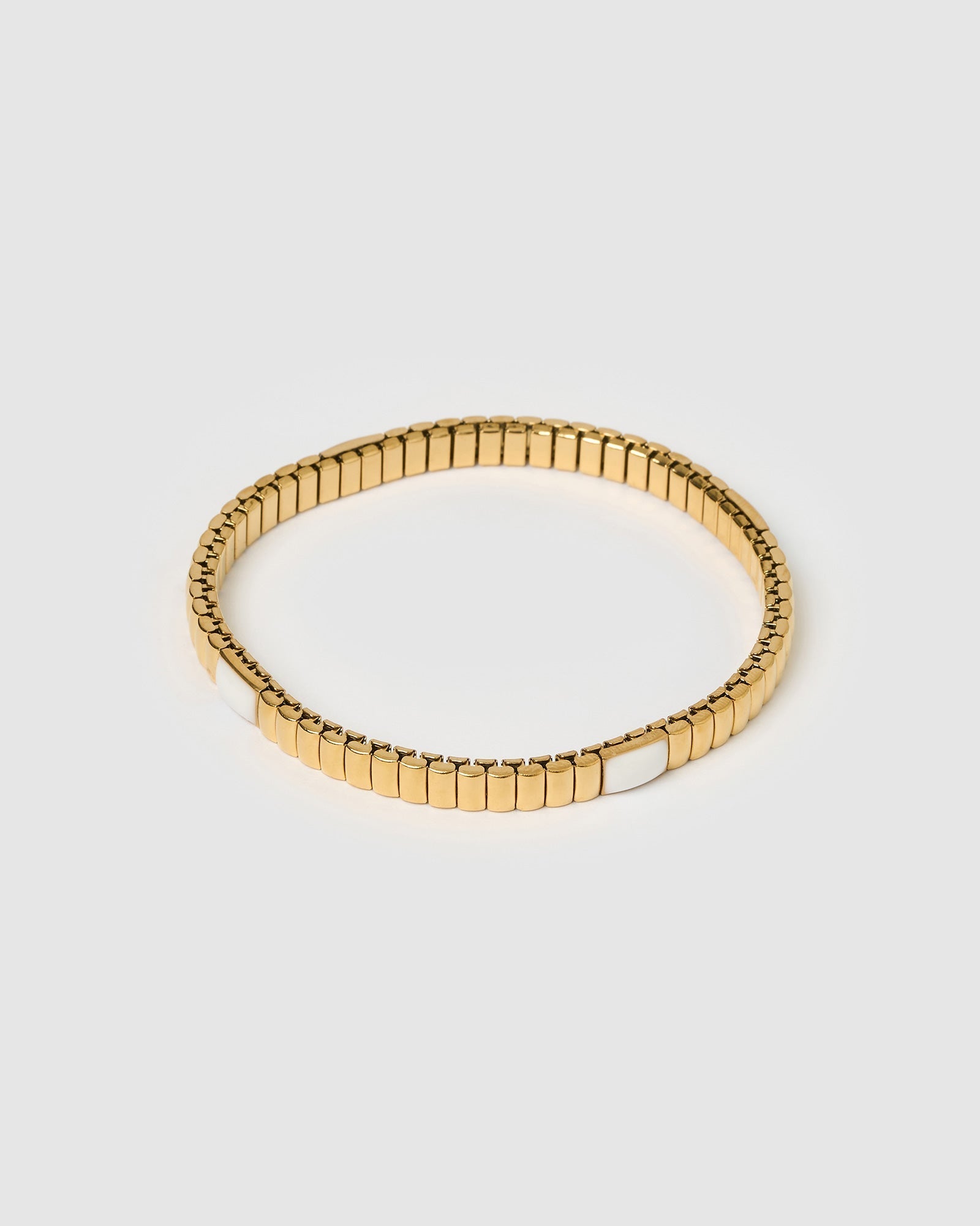 Pulseira Ônix Branco Bicolor - Ouro e Prata | SILLENE