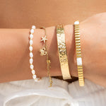 Pulseira Ônix Branco Bicolor - Ouro e Prata | SILLENE