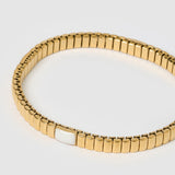 Pulseira Ônix Branco Bicolor - Ouro e Prata | SILLENE