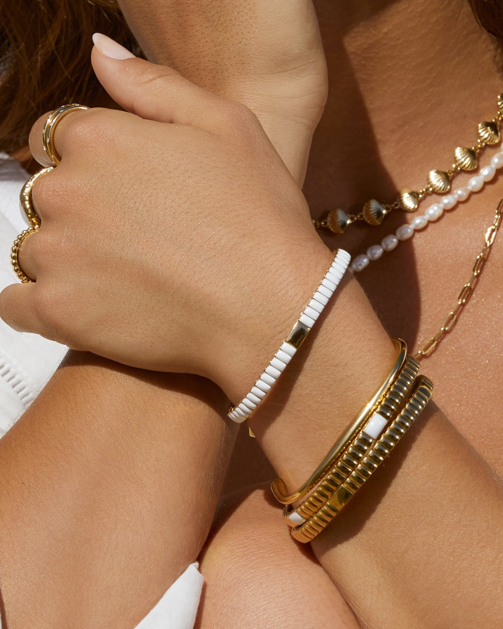 Pulseira Ônix Branco - Ouro 18K | SILLENE