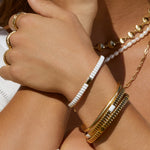 Pulseira Ônix Branco - Ouro 18K | SILLENE