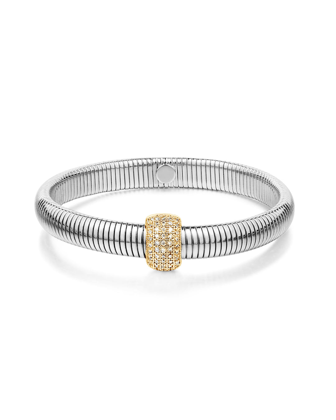 Pulseira Pave Dome Corrente Cobra - Ouro | SILLENE