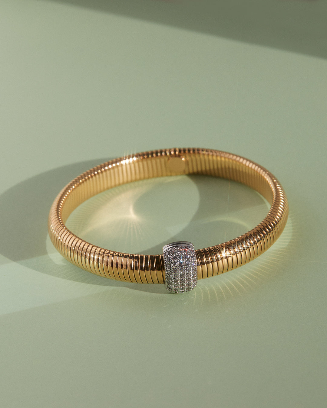 Pulseira Pave Dome Corrente Cobra - Ouro | SILLENE