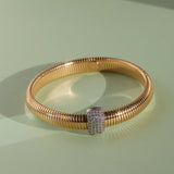 Pulseira Pave Dome Corrente Cobra - Ouro | SILLENE
