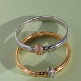 Pulseira Pave Dome Corrente Cobra - Ouro | SILLENE