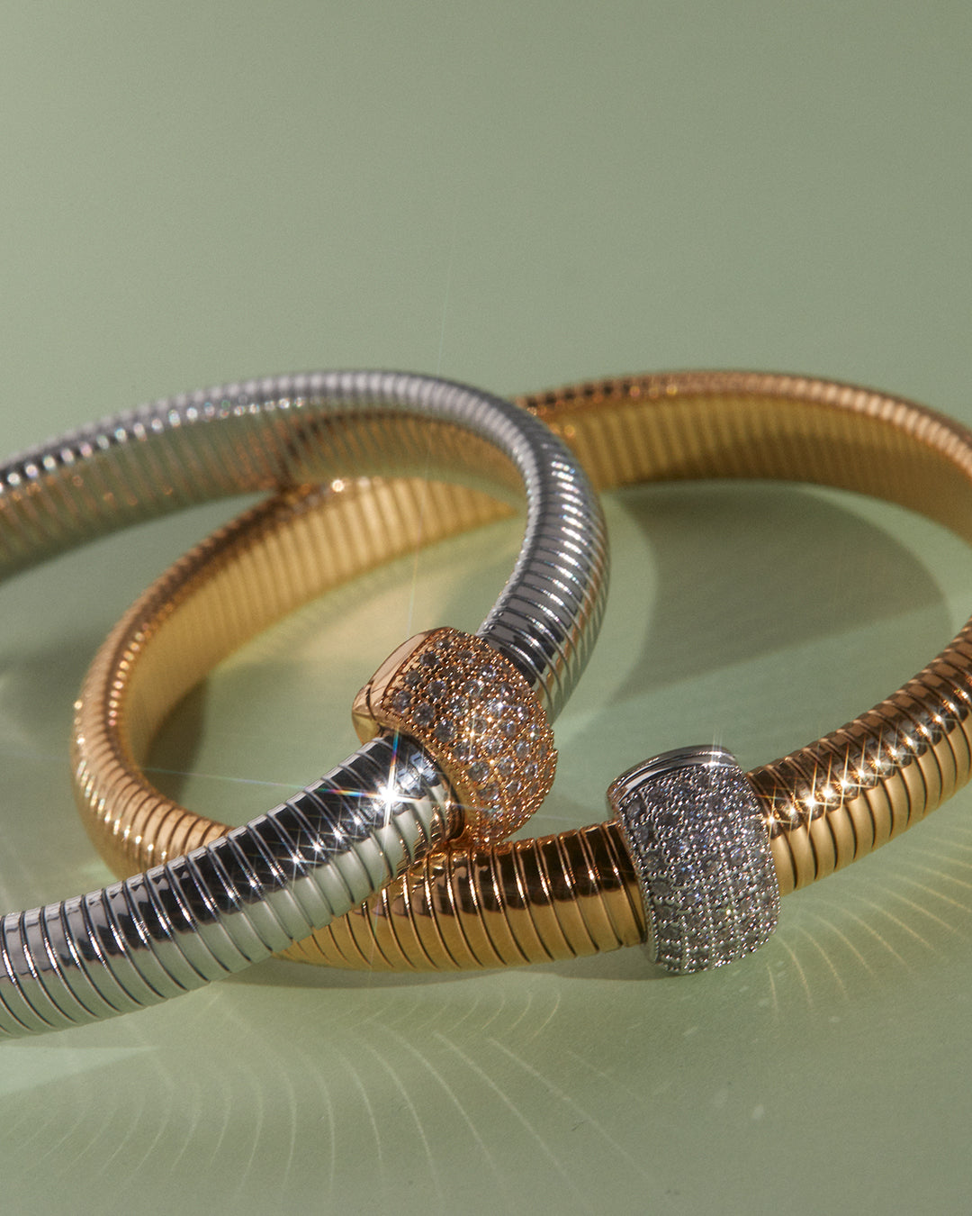 Pulseira Pave Dome Corrente Cobra - Ouro | SILLENE
