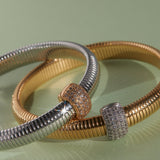 Pulseira Pave Dome Corrente Cobra - Ouro | SILLENE