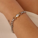 Pulseira Pave Elos Ovais - Ouro | SILLENE