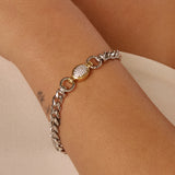 Pulseira Pave Elos Ovais - Ouro | SILLENE