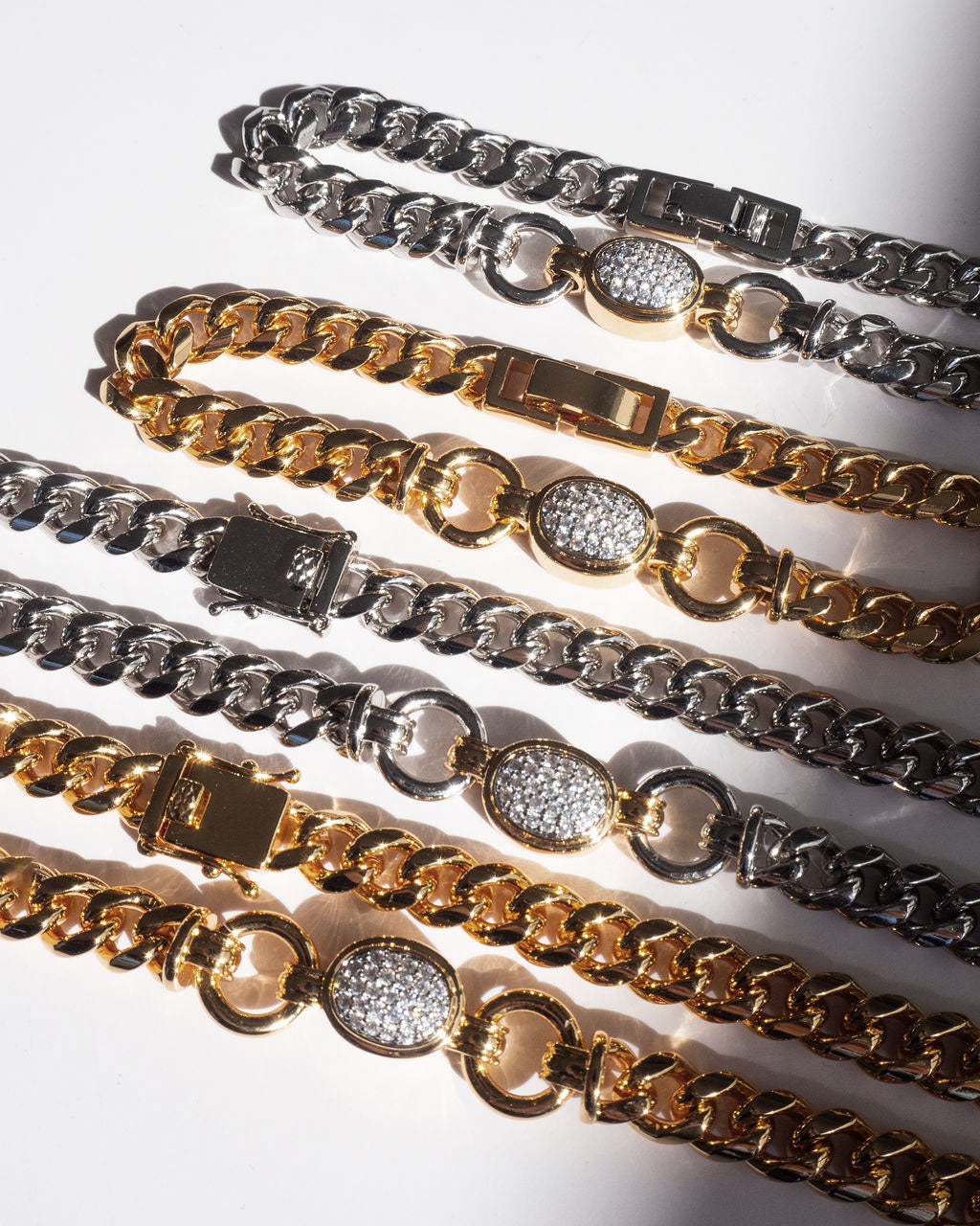 Pulseira Pave Elos Ovais - Ouro | SILLENE