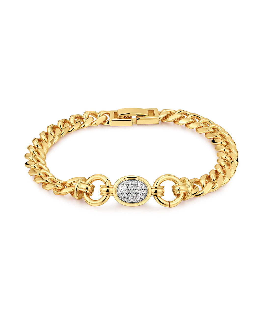 Pulseira Pave Elos Ovais - Ouro 18K | SILLENE