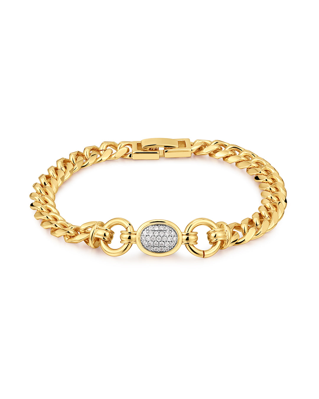 Pulseira Pave Elos Ovais - Ouro 18K | SILLENE