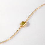 Pulseira Pingente Pedra do Mês - Agosto (Peridoto) - Ouro 18K | SILLENE