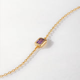 Pulseira Pingente Pedra do Mês - Fevereiro (Ametista) - Ouro 18K | SILLENE
