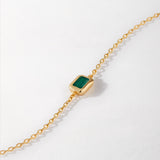 Pulseira Pingente Pedra do Mês - Maio (Ônix Verde) - Ouro 18K | SILLENE