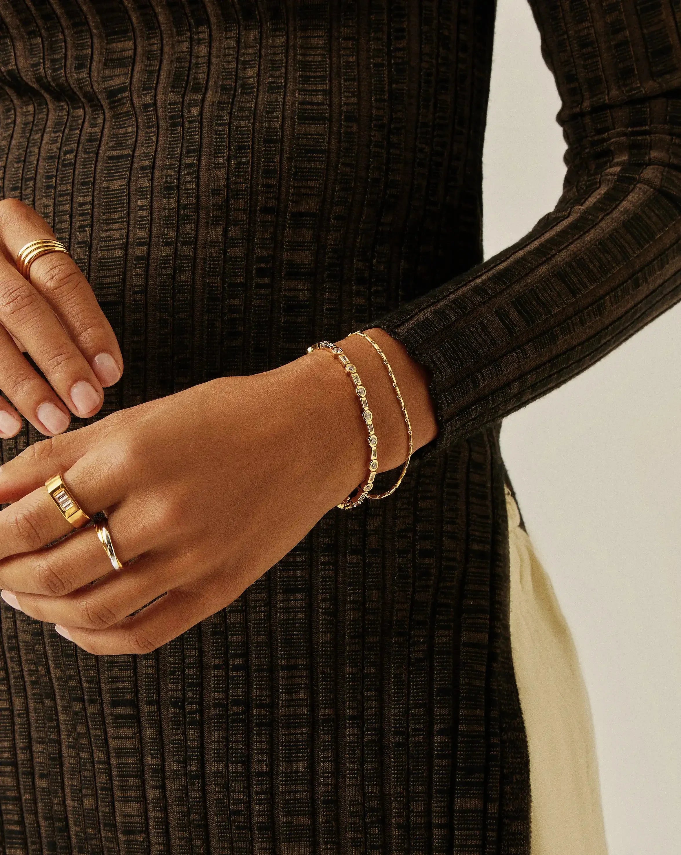 Pulseira Riviera Cravejada - Ouro 18K | SILLENE