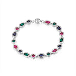 Pulseira Riviera Multicolorida - Prata | SILLENE