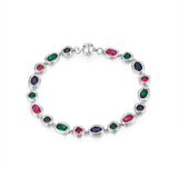 Pulseira Riviera Multicolorida - Prata | SILLENE