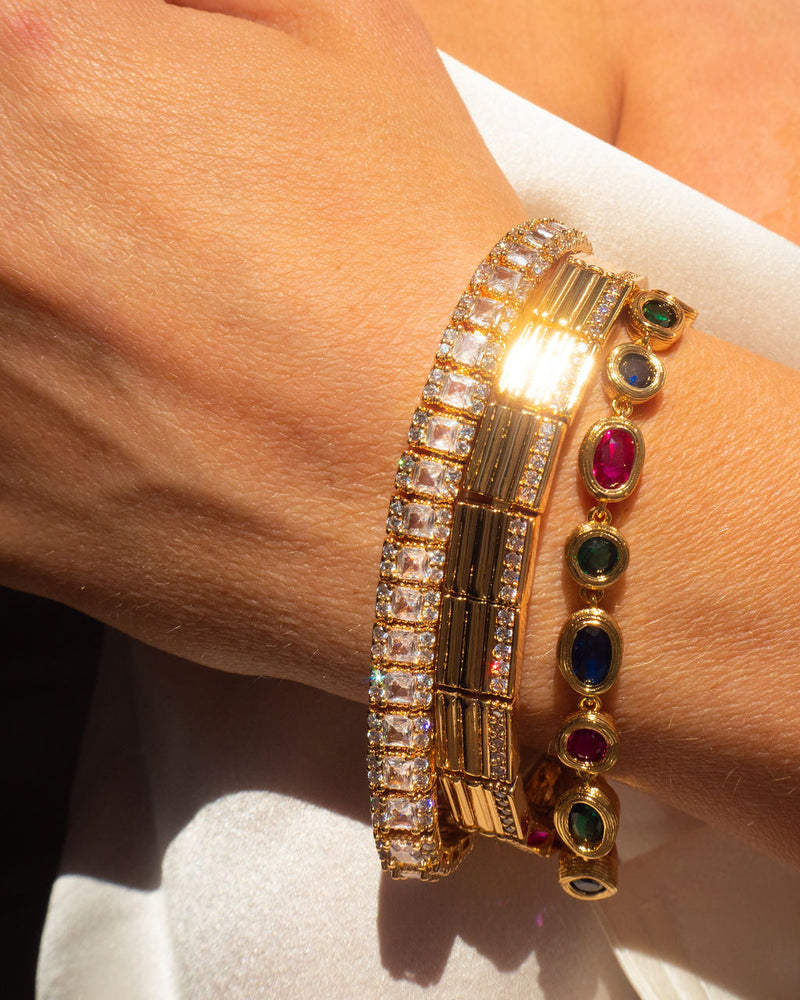 Pulseira Riviera Royale Multicolorido - Ouro | SILLENE