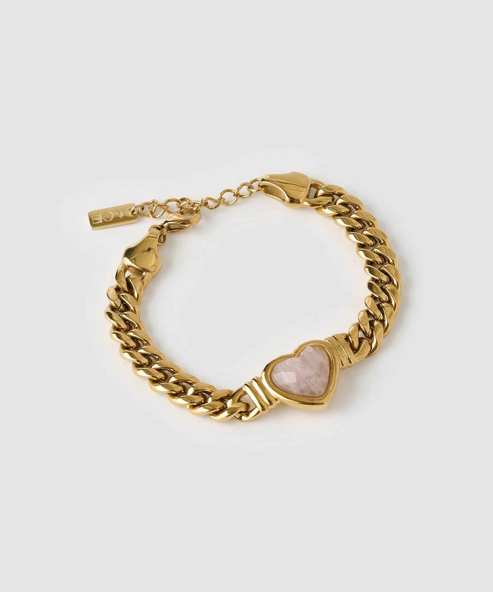 Pulseira Valentine Quartzo Rosa - Ouro 18K | SILLENE