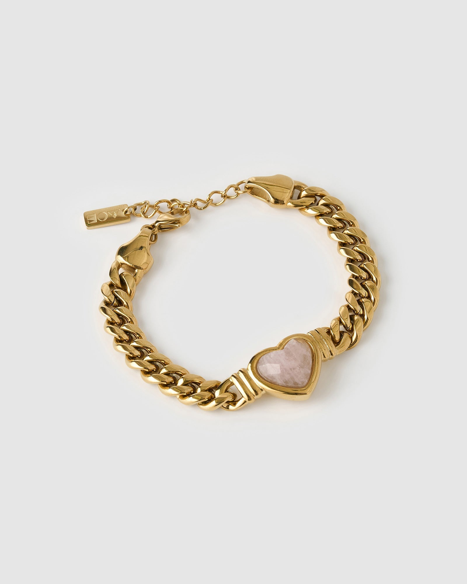 Pulseira Valentine Quartzo Rosa - Ouro 18K | SILLENE