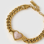 Pulseira Valentine Quartzo Rosa - Ouro 18K | SILLENE