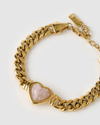Pulseira Valentine Quartzo Rosa - Ouro 18K | SILLENE