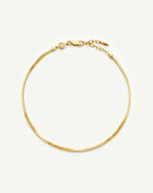 Tornozeleira Corrente Cobra Quadrada - Ouro 18K | SILLENE