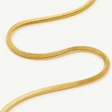 Tornozeleira Corrente Cobra Quadrada - Ouro 18K | SILLENE