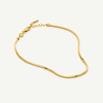 Tornozeleira Corrente Cobra Quadrada - Ouro 18K | SILLENE