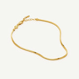 Tornozeleira Corrente Cobra Quadrada - Ouro 18K | SILLENE