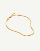 Tornozeleira Corrente Cobra Quadrada - Ouro 18K | SILLENE