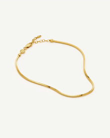 Tornozeleira Corrente Cobra Quadrada - Ouro 18K | SILLENE